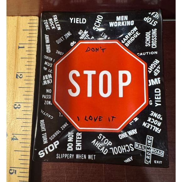 Vintage Houze Art Trinket Tray From 1960s Stop Sign Ashtray Point Marion, PA - Picture 4 of 6